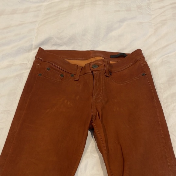 COPY - Rag & Bone leather pants in washed Cognac - Picture 3 of 5